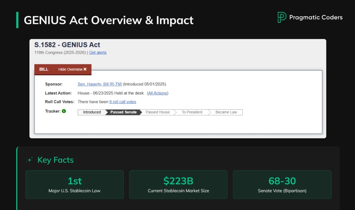 stablecoin interest prohibition GENIUS Act MiCA
