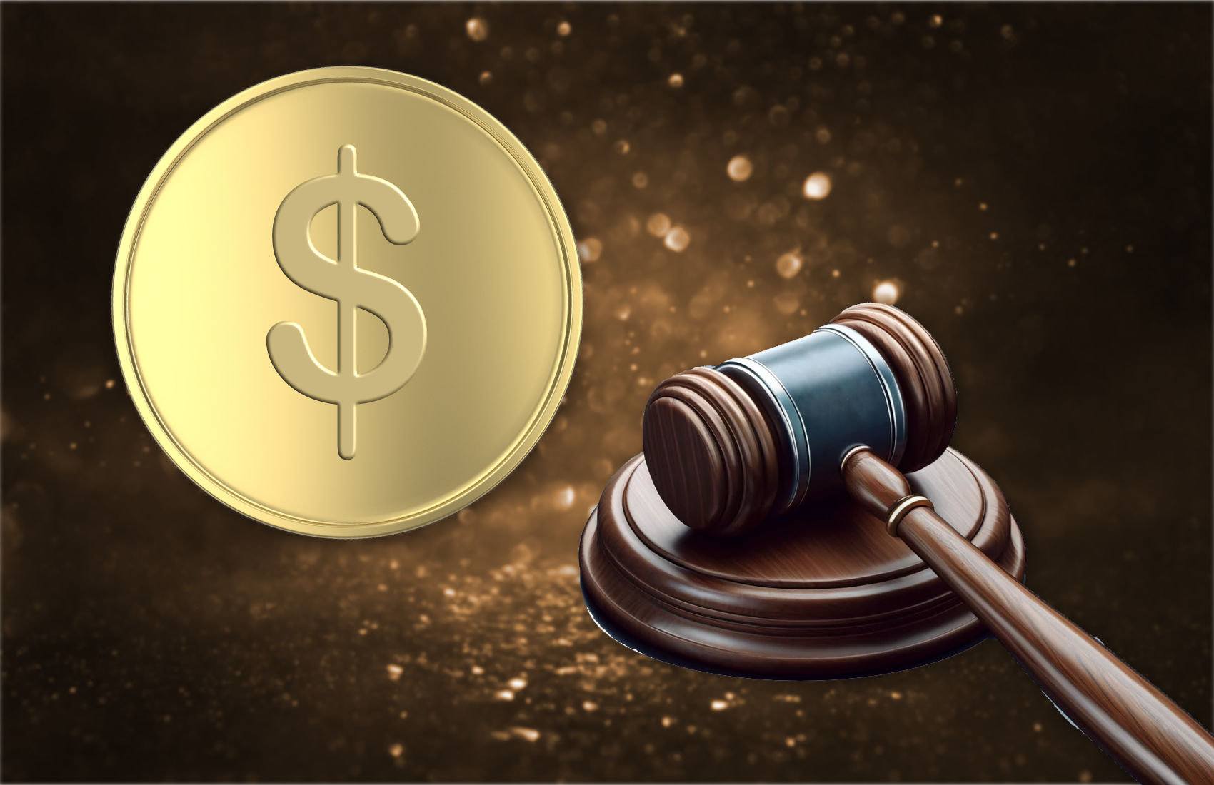 Gavel on digital ledger background representing new U.S. stablecoin regulations under the GENIUS Act 2025