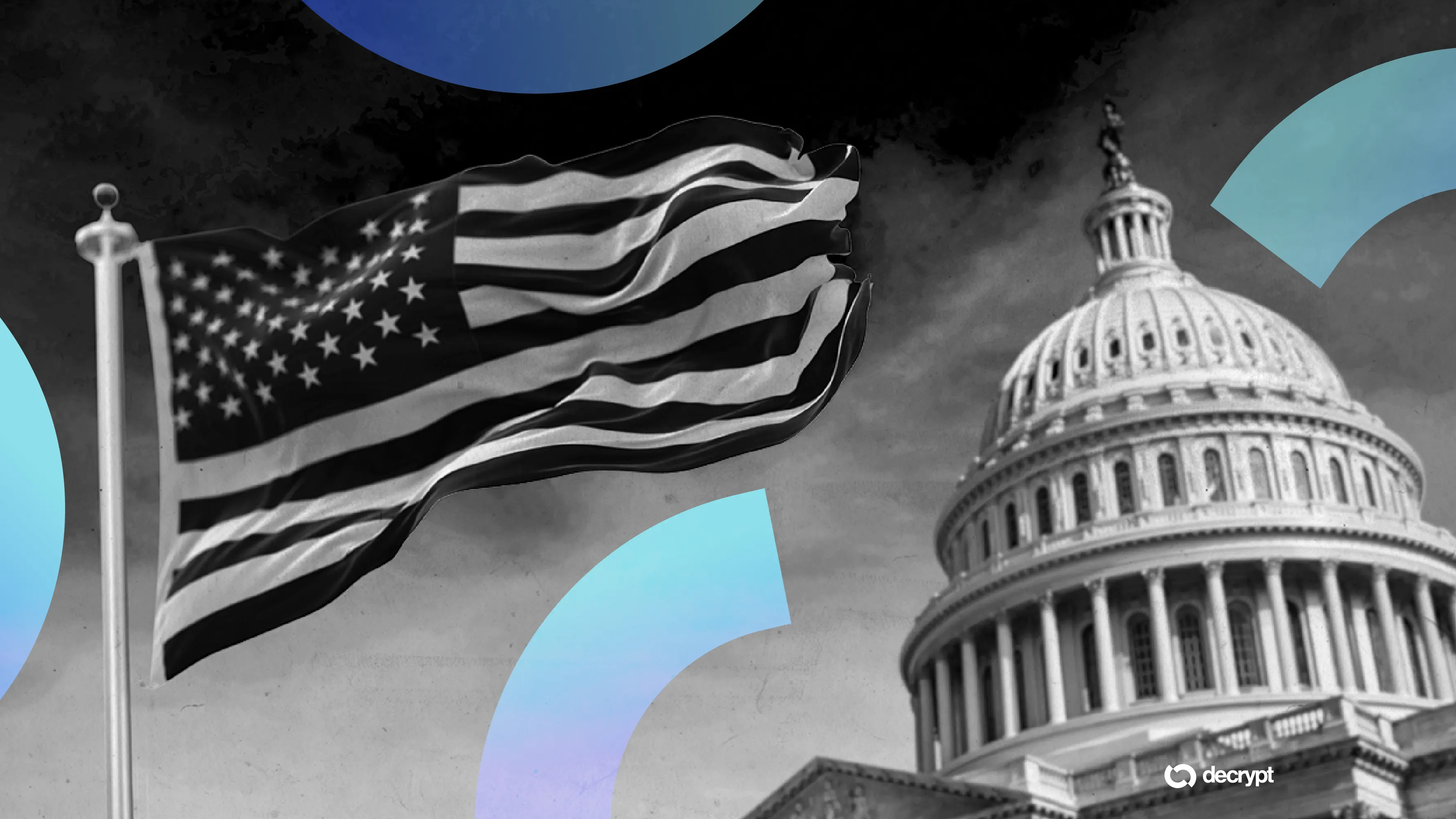 Illustration of the US Capitol building with digital stablecoin symbols overlay, representing the 2025 GENIUS Act and new federal regulation of digital assets in the United States.