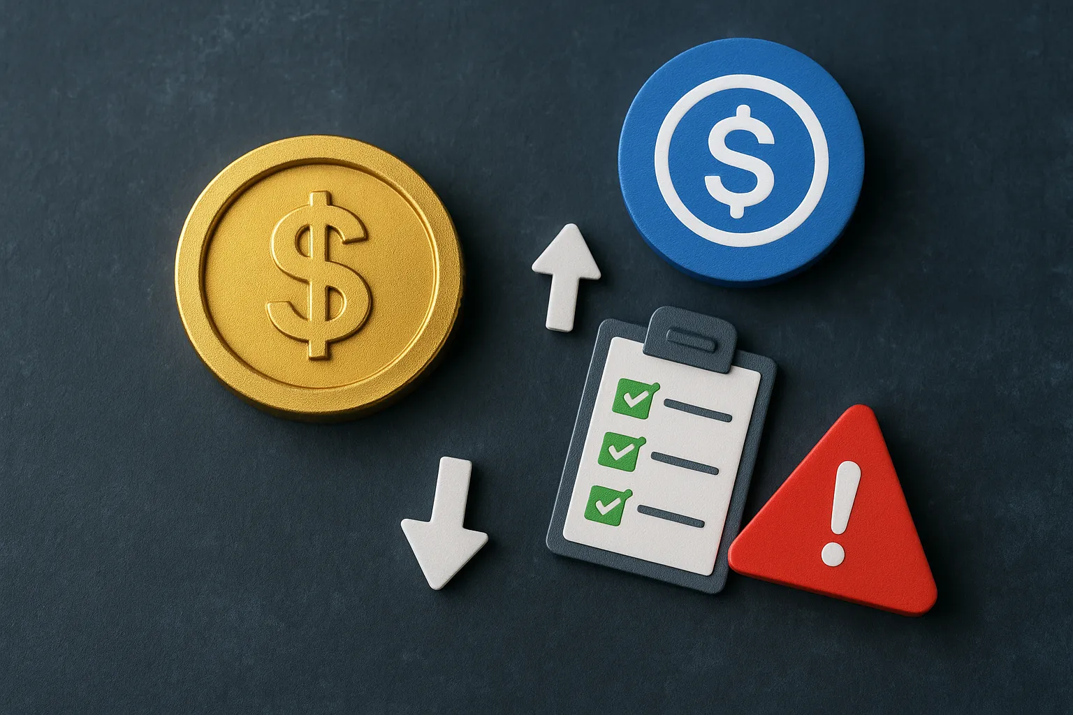 Conceptual split image illustrating CLARITY Act stablecoin yield ban: locked wallet for prohibited passive holdings on left vs dynamic transaction flows for allowed activity rewards on right